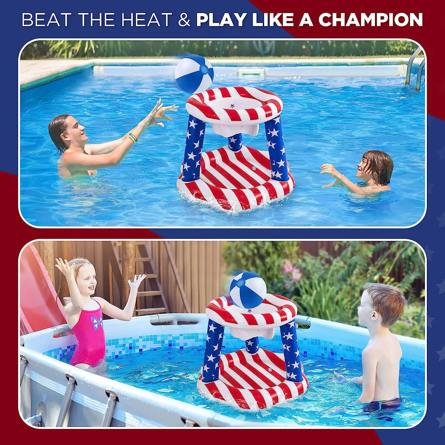 10.4' Pool Volleyball Set - Inground Pool Floating Toys