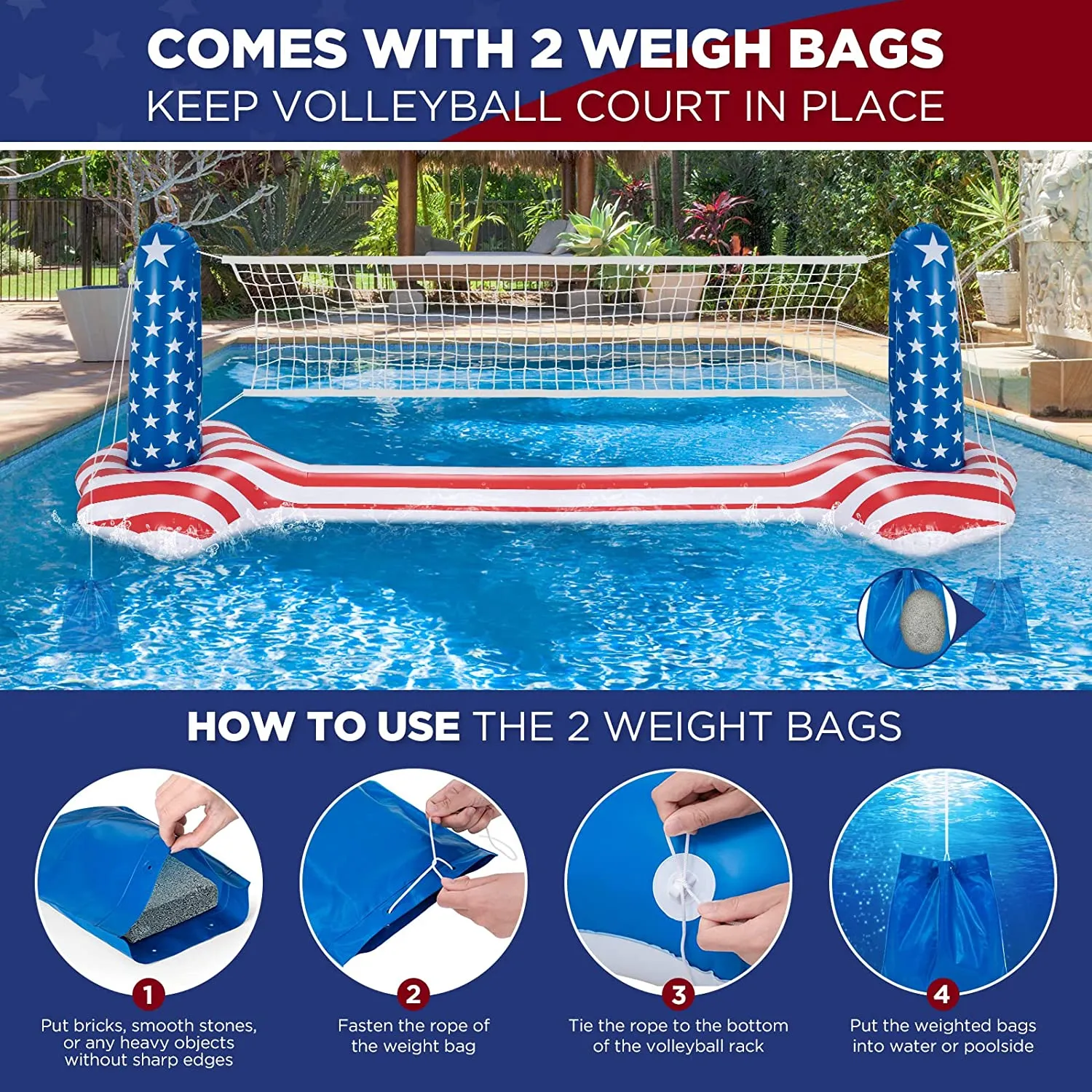 10.4' Pool Volleyball Set - Inground Pool Floating Toys