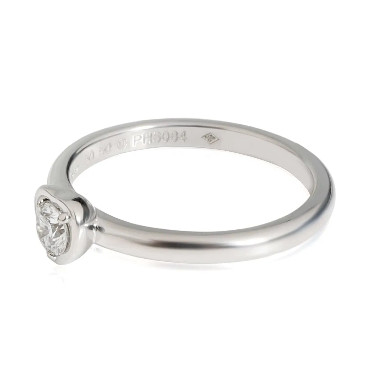 116838, Cartier Diamants Légers Heart Ring in 18k White Gold 0.14 Ct, US Size: 5.25