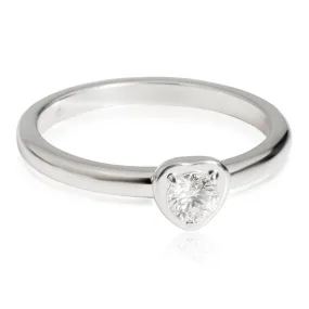 116838, Cartier Diamants Légers Heart Ring in 18k White Gold 0.14 Ct, US Size: 5.25