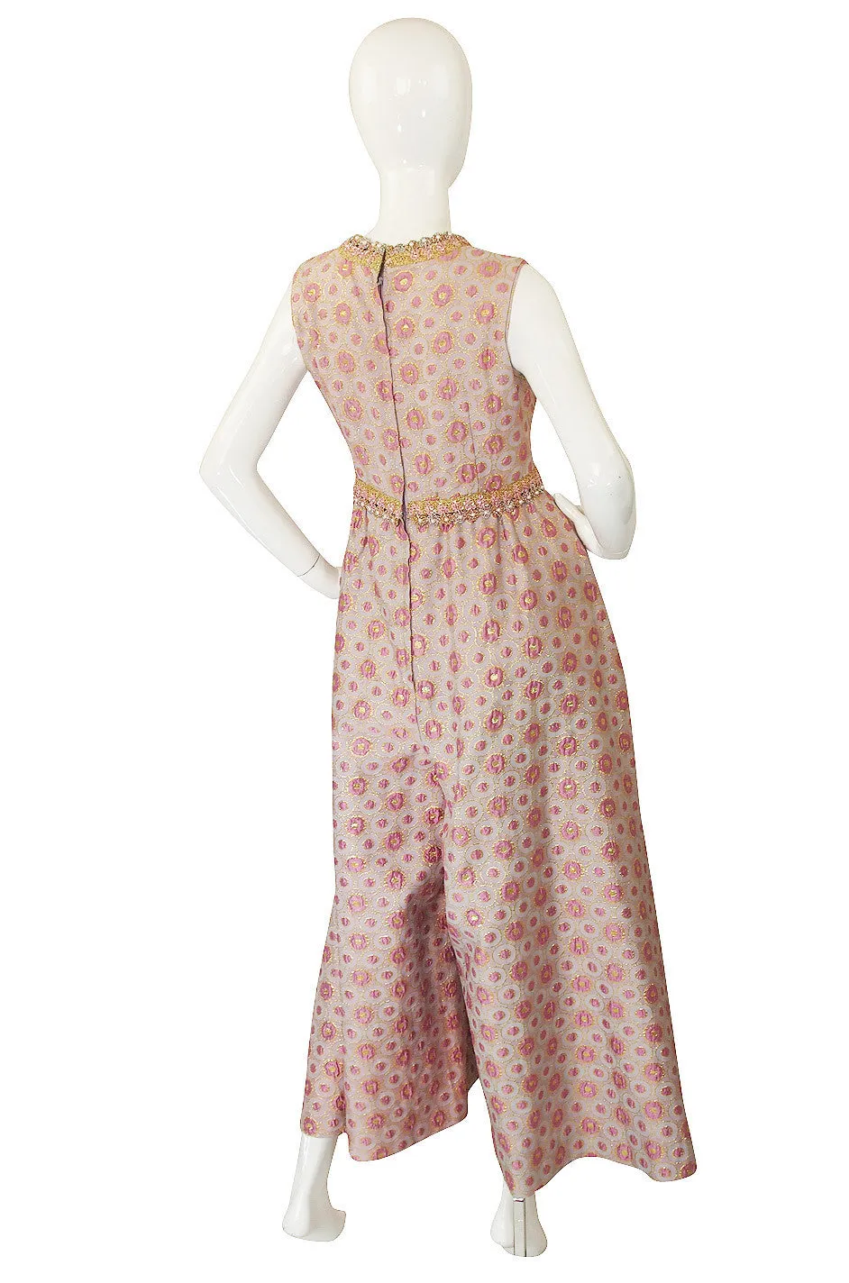 1960s Brocade & Jewelled Pink Jumpsuit