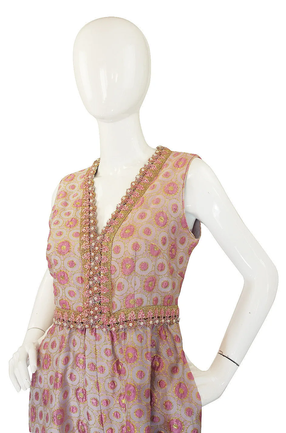 1960s Brocade & Jewelled Pink Jumpsuit