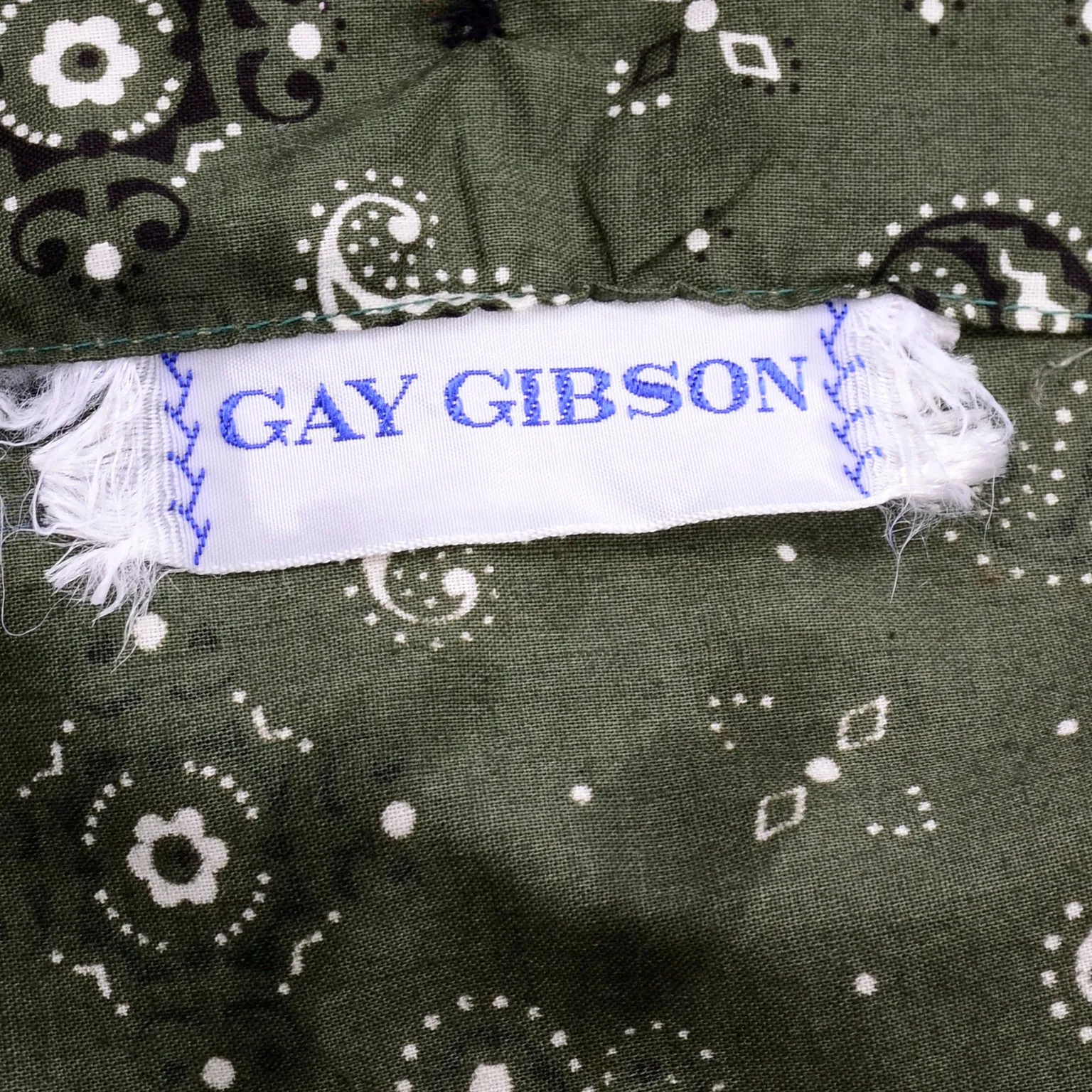 1960s Gay Gibson 2 Piece Summer Dress in Green Cotton Print