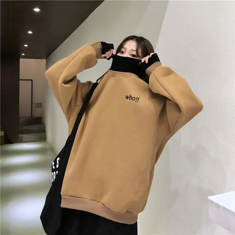 2-in-1 Turtleneck   who!! Sweatshirt