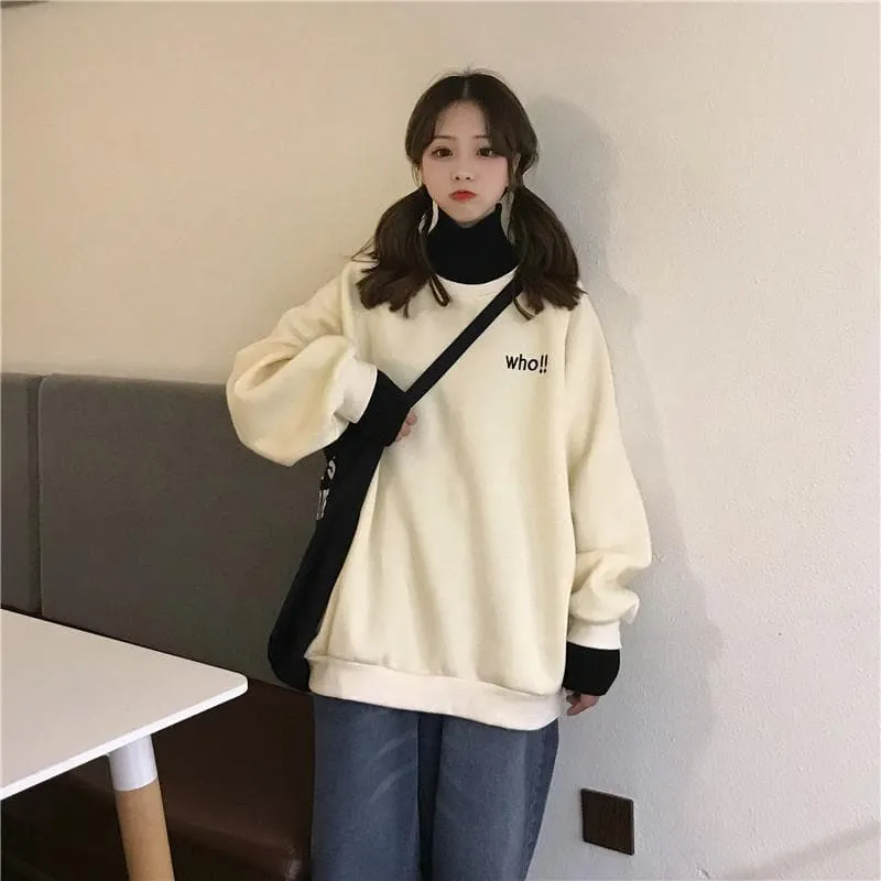 2-in-1 Turtleneck   who!! Sweatshirt