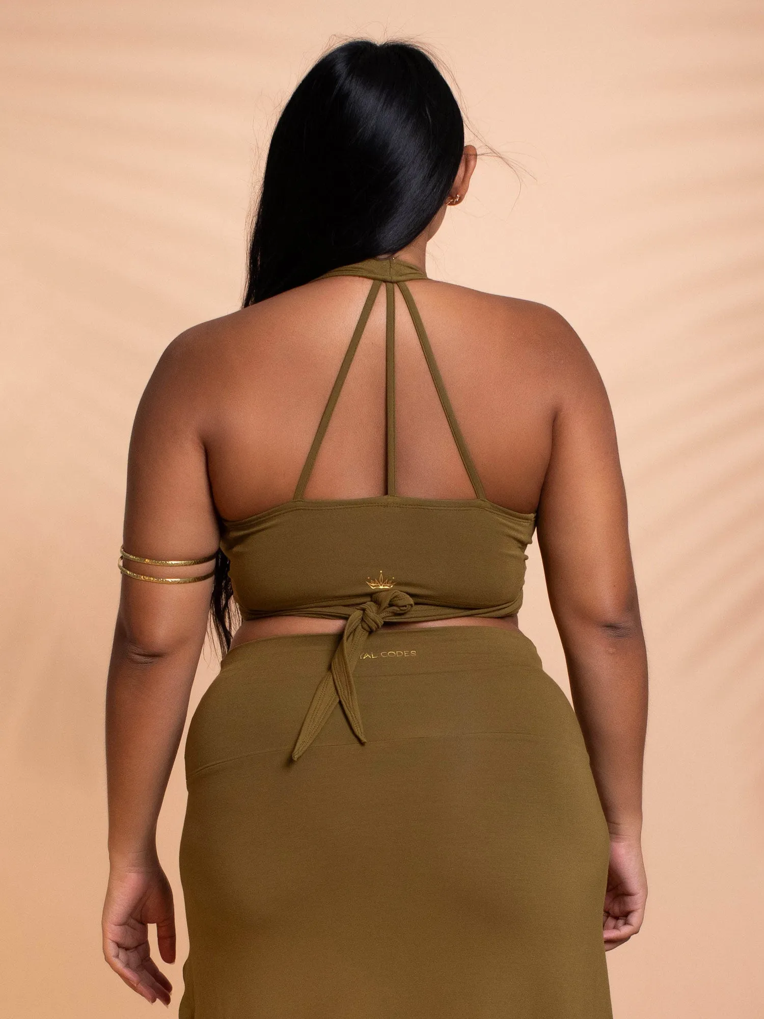 4-Way Serpent Tie Top - Olive