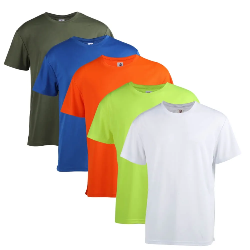 5 Pack Men's Short Sleeve Summer T-Shirts