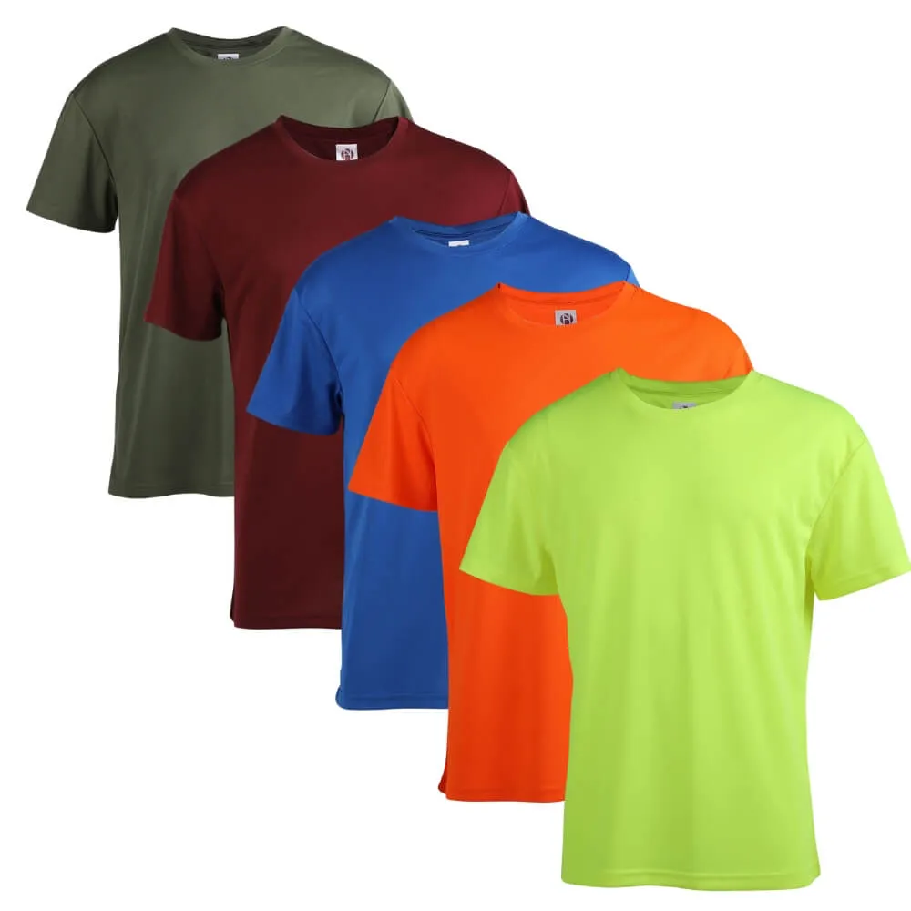 5 Pack Men's Short Sleeve Summer T-Shirts