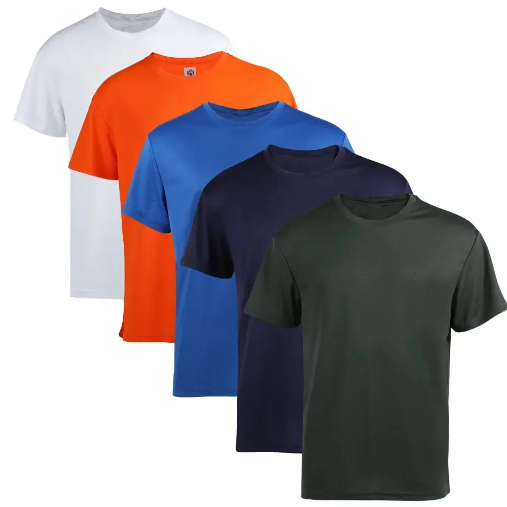 5 Pack Men's Short Sleeve Summer T-Shirts