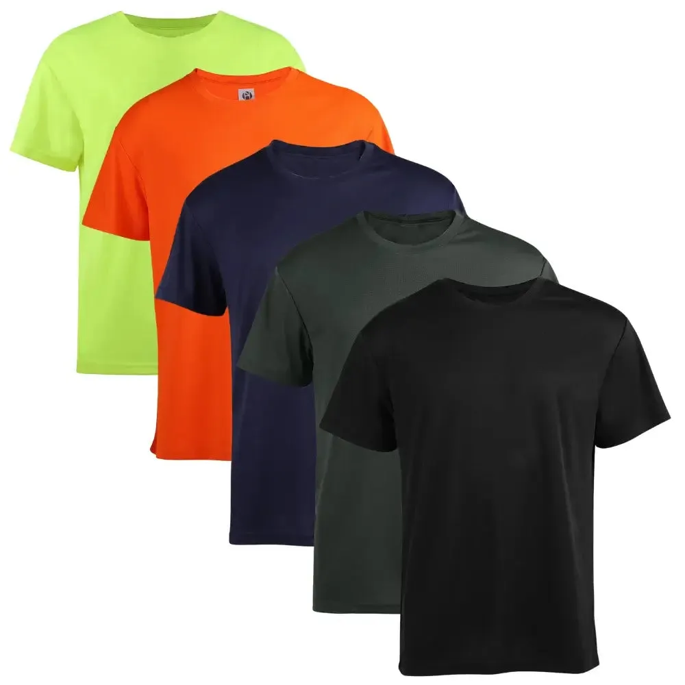 5 Pack Men's Short Sleeve Summer T-Shirts