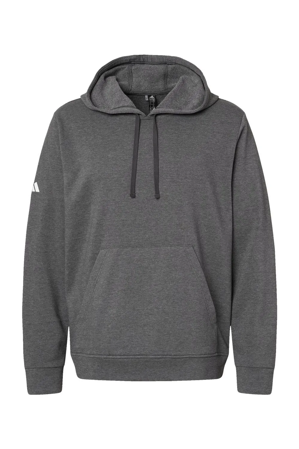 Adidas Mens Fleece Hooded Sweatshirt Hoodie - Heather Dark Grey - NEW