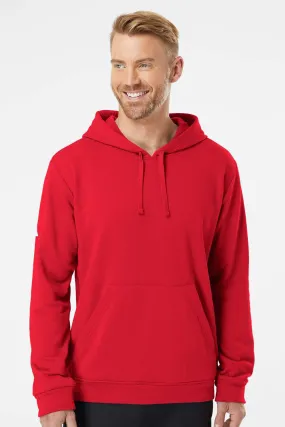 Adidas Mens Fleece Hooded Sweatshirt Hoodie - Red - NEW