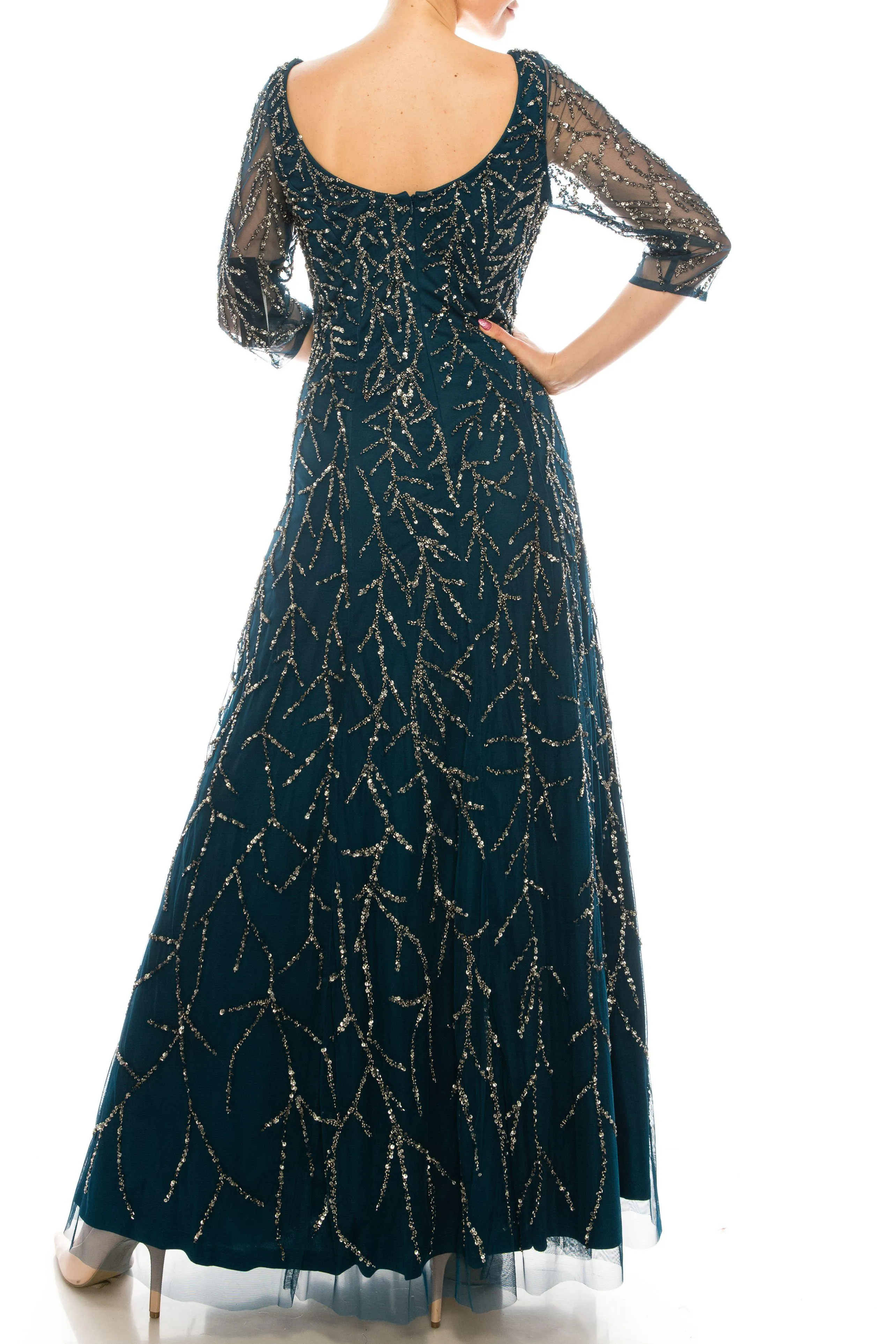 Aidan Mattox Long Formal Long Sleeve Dress MD1E204628