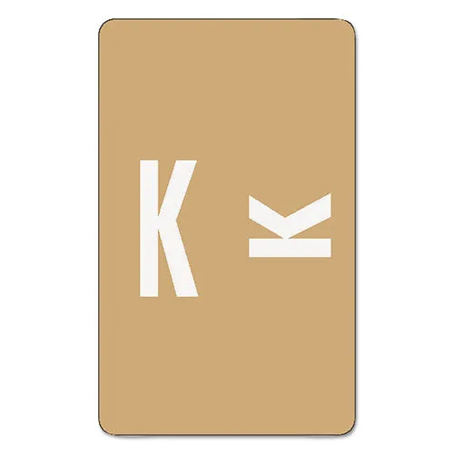 Alphaz Color-coded Second Letter Alphabetical Labels, K, 1 X 1.63, Light Brown, 10/sheet, 10 Sheets/pack