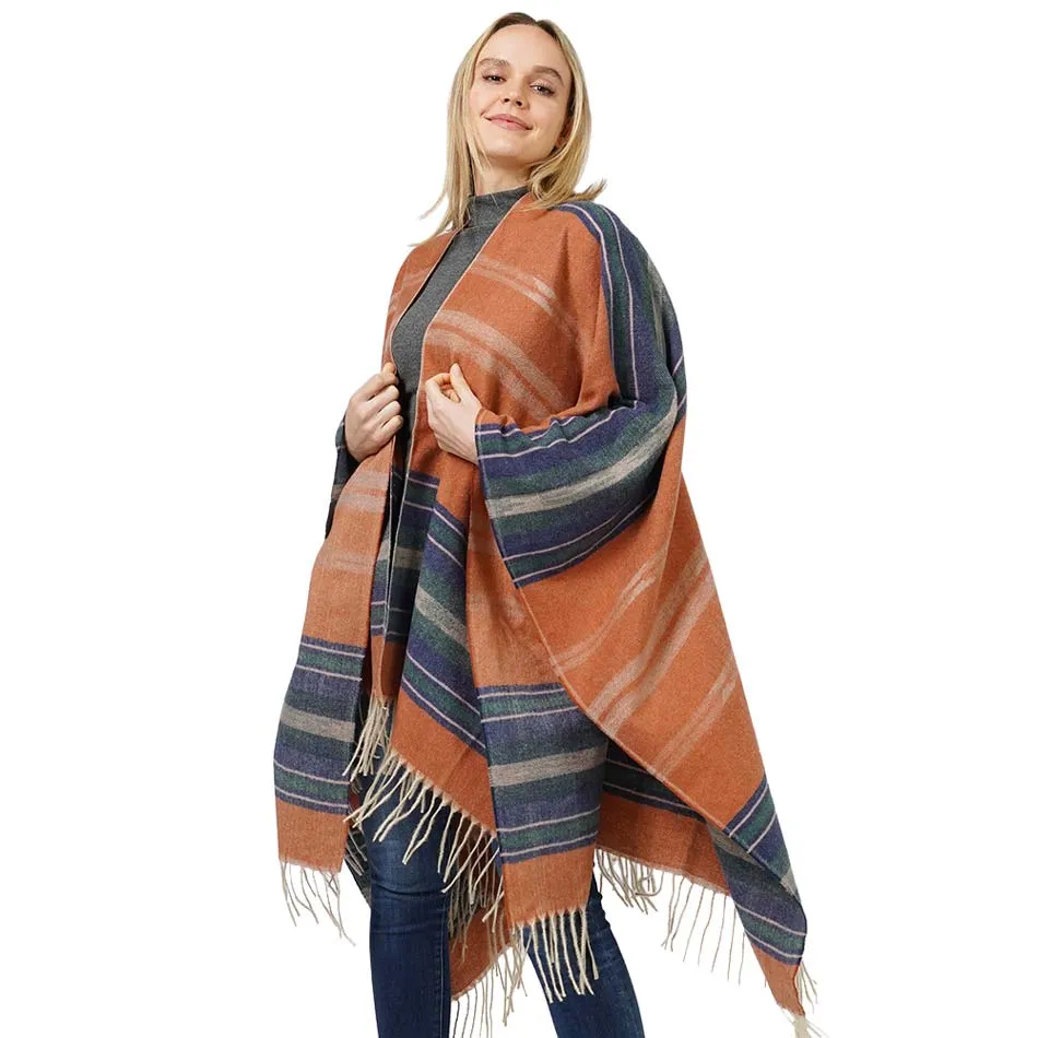 Aztec Patterned Cape Poncho