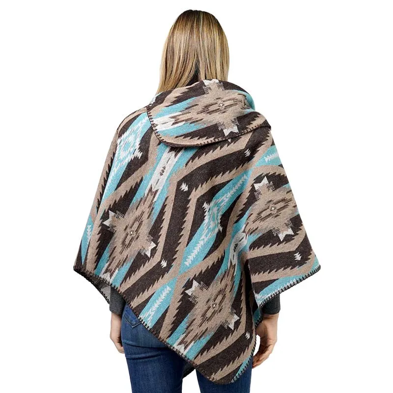 Aztec Patterned Poncho