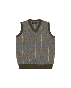 Beams  Cotton Linen Vest Plaid