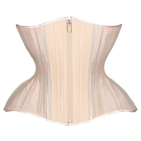 Beige Fine Mesh No Line Corset, Gemini Straight Silhouette, Regular