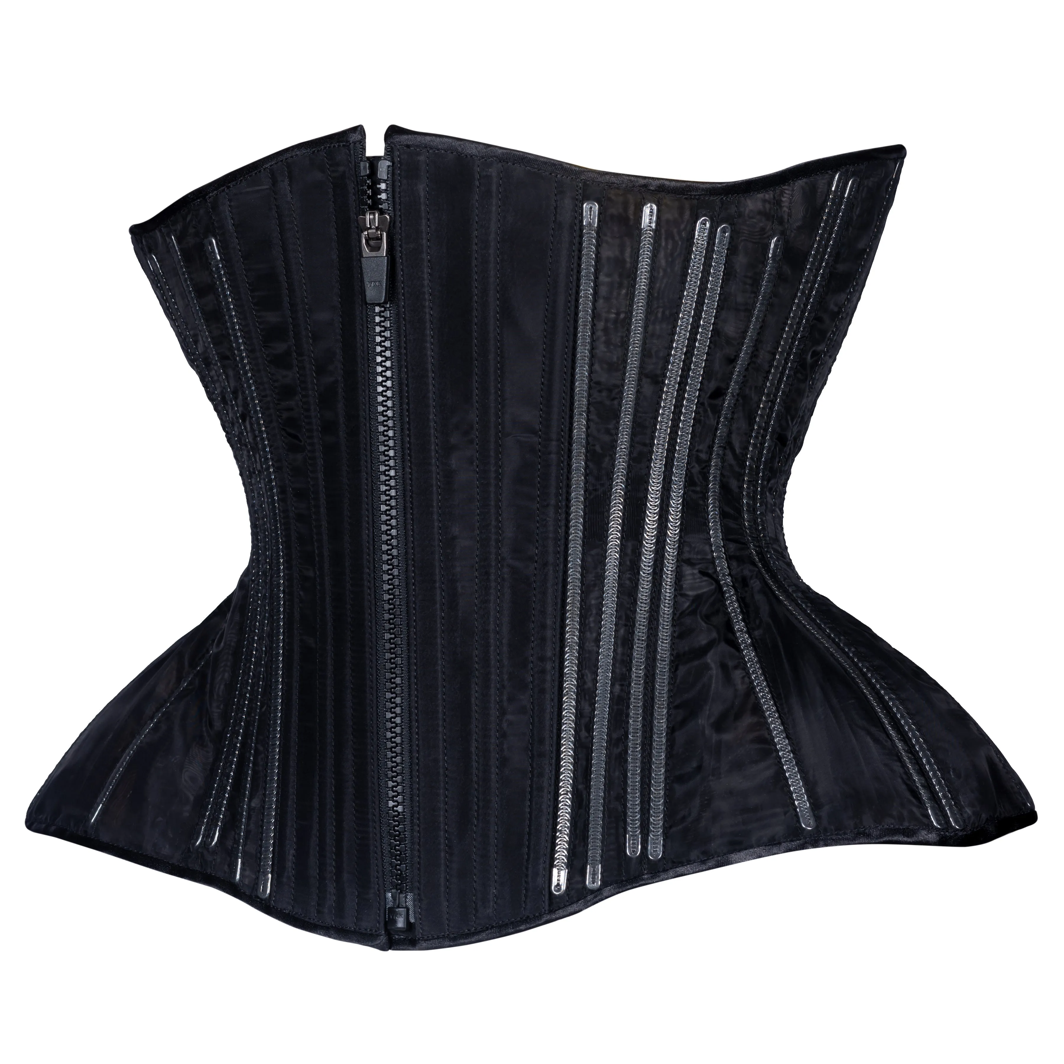 Black Fine Mesh No Line Corset, Gemini Straight Silhouette, Regular