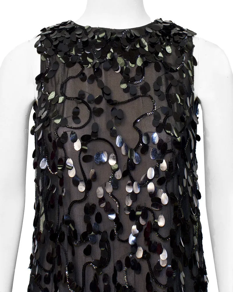 Black paillettes Swing Dress