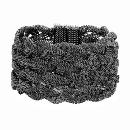 Braided Metal Mesh Detail Magnetic Bracelet