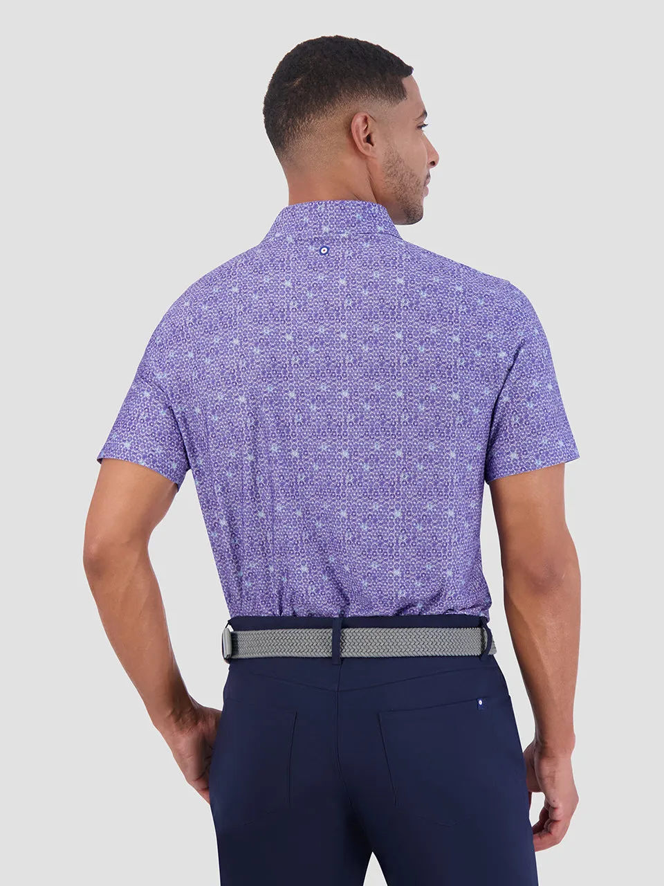 Broken Record Tech Jersey Sports Fit Polo - Orchid