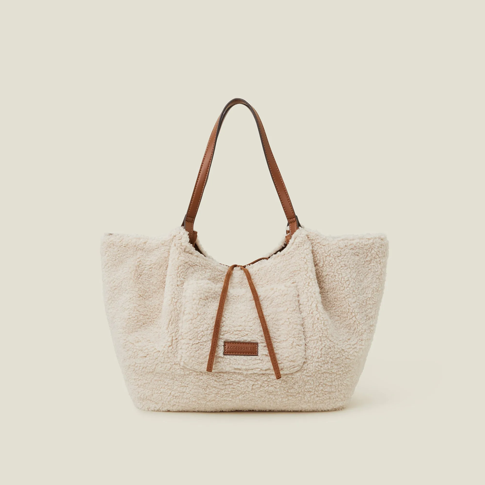 Brown Shearling Reversible Shoulder Bag