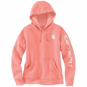 Carhartt Women's Clarksburg Graphic Sleeve Hoodie_Coral Haze Heather