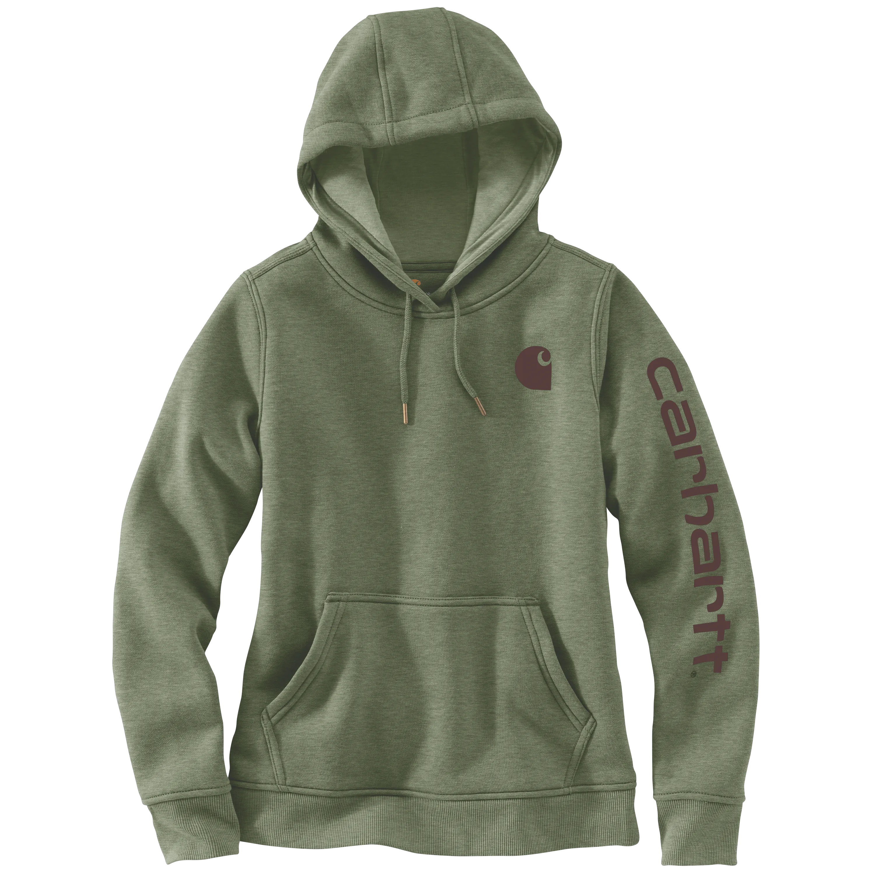 Carhartt Women's Clarksburg Graphic Sleeve Hoodie_Olivine Heather