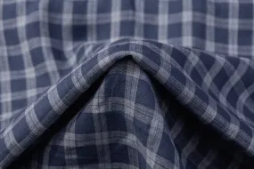 Checked Italian Linen - Blue