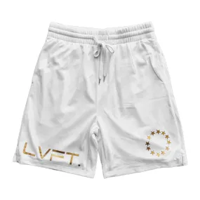 Court Shorts - White / Gold