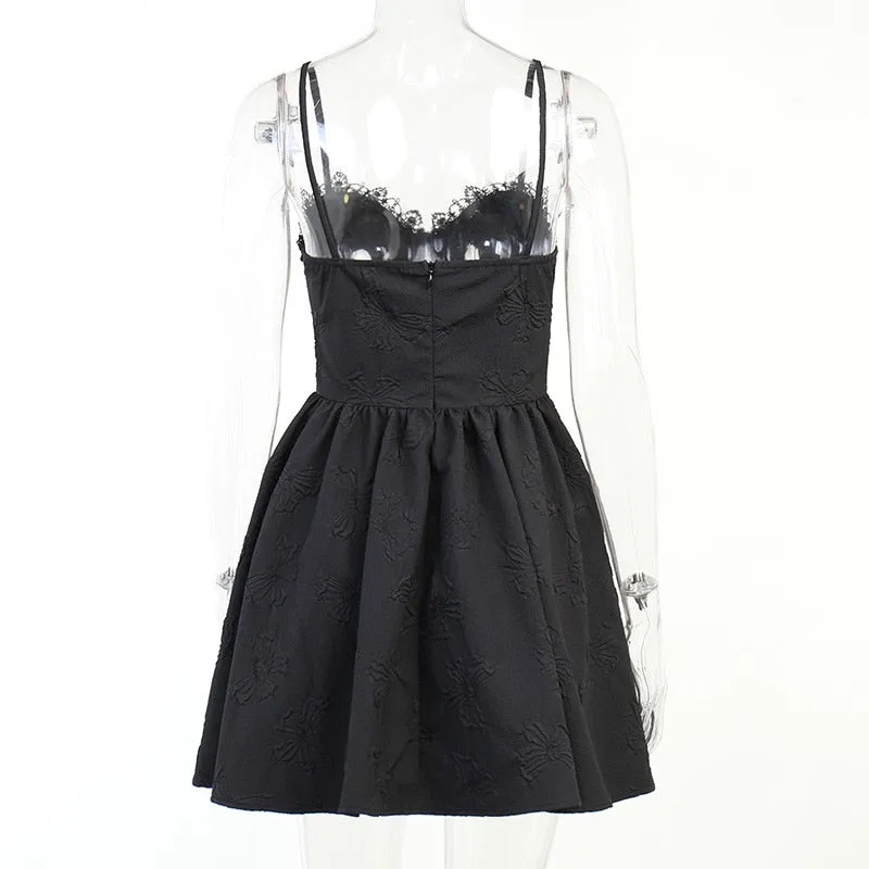 Creep' Black Lace Up Dress