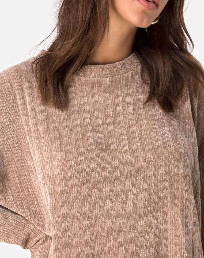 Dad Jumper in Chenille Tan