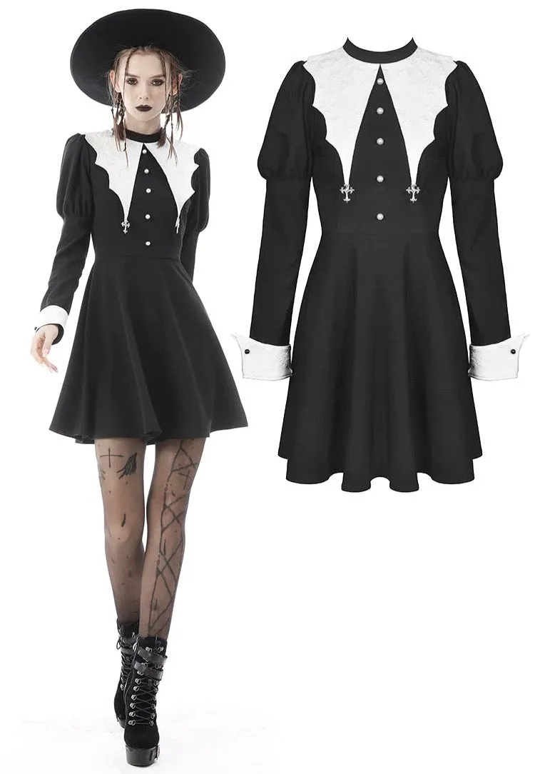 Dark In Love - Bat Entanglement Black White - Dress