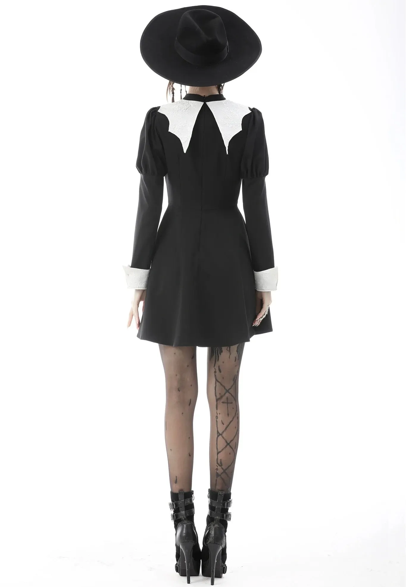 Dark In Love - Bat Entanglement Black White - Dress