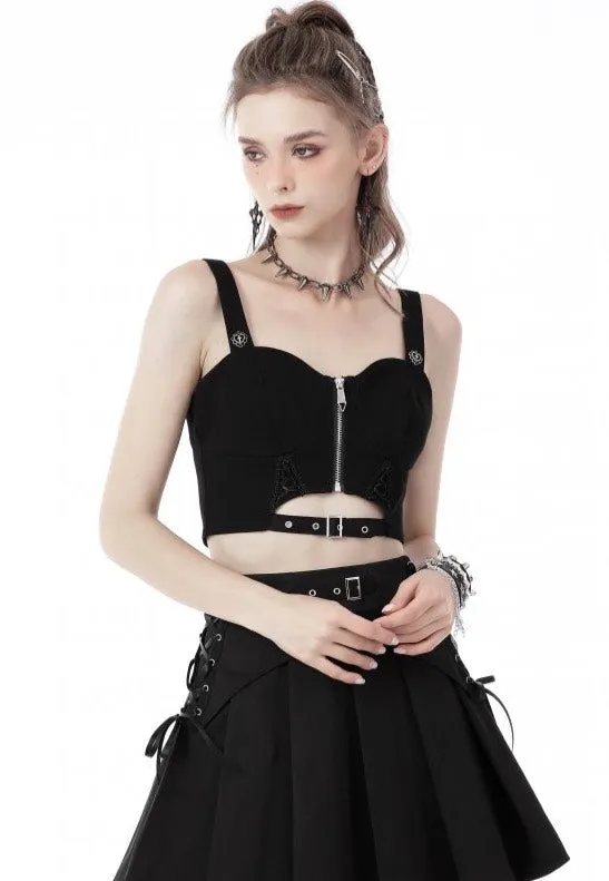 Dark In Love - Punk Rock Cutout Zip Black - Top