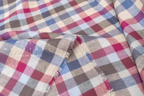 DEADSTOCK 100% Linen Check Plaid - 33