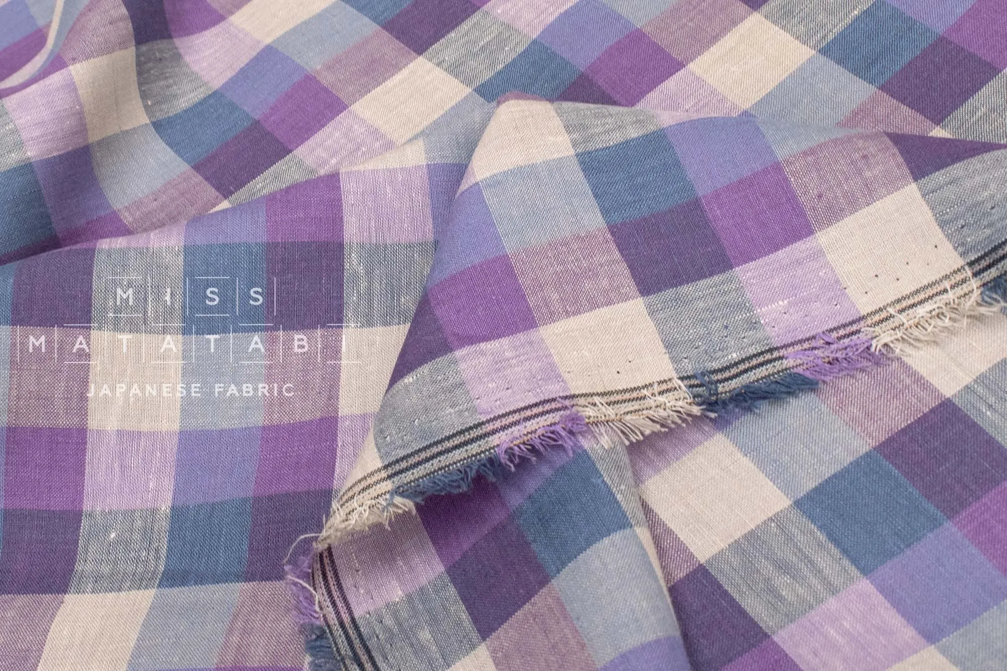 DEADSTOCK 100% Linen Check Plaid - 6