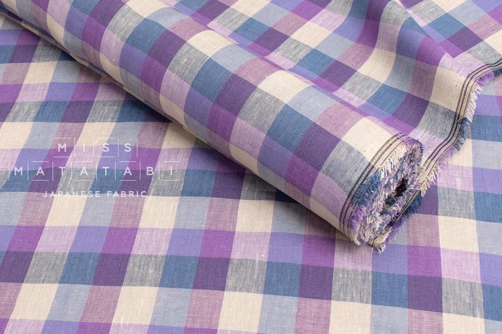 DEADSTOCK 100% Linen Check Plaid - 6