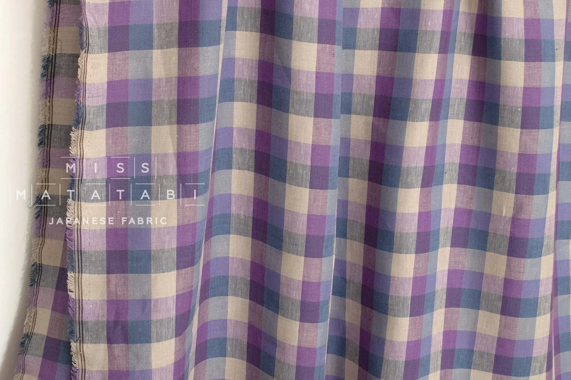 DEADSTOCK 100% Linen Check Plaid - 6