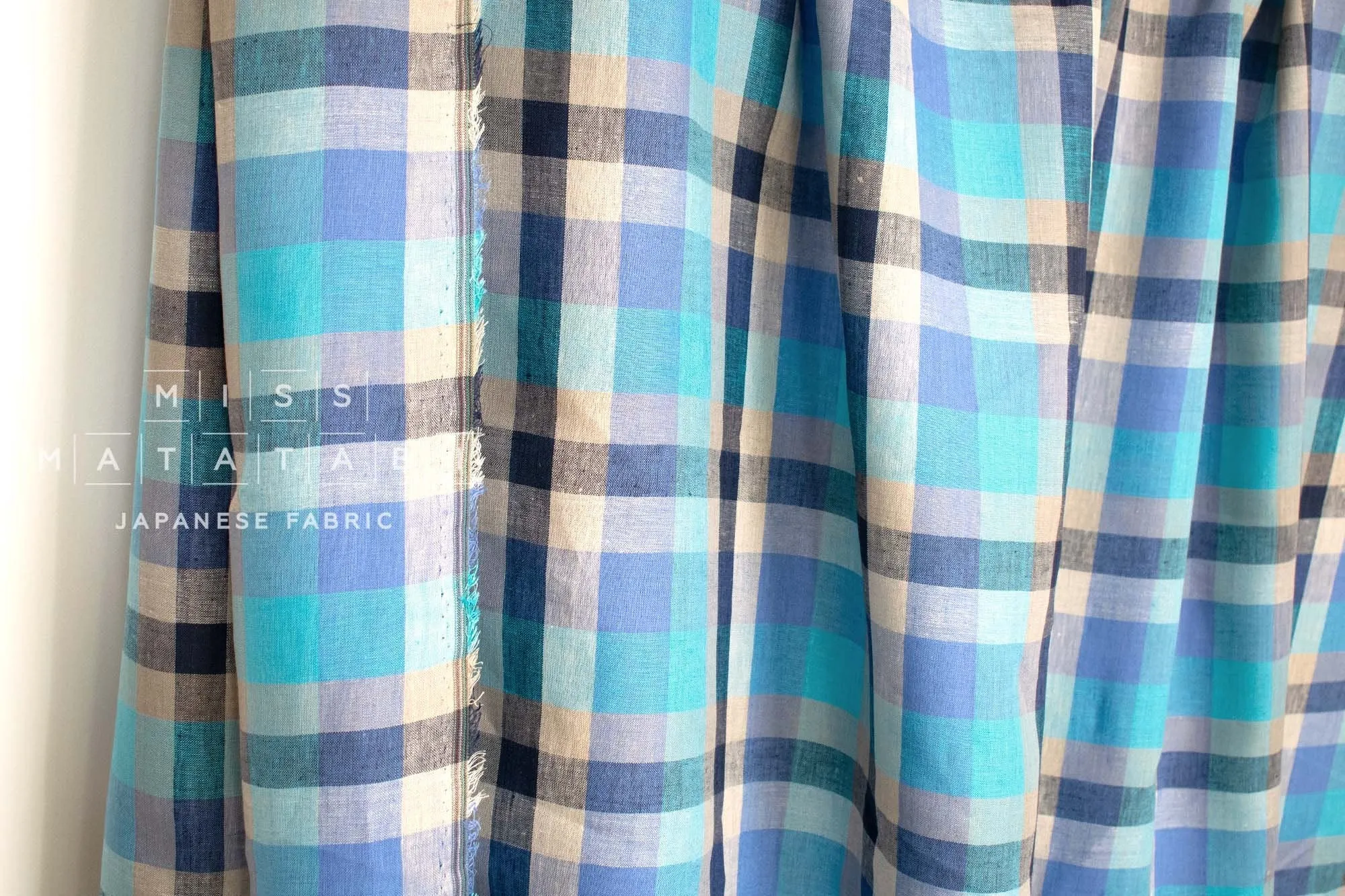 DEADSTOCK 100% Linen Check Plaid - 9