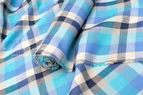 DEADSTOCK 100% Linen Check Plaid - 9