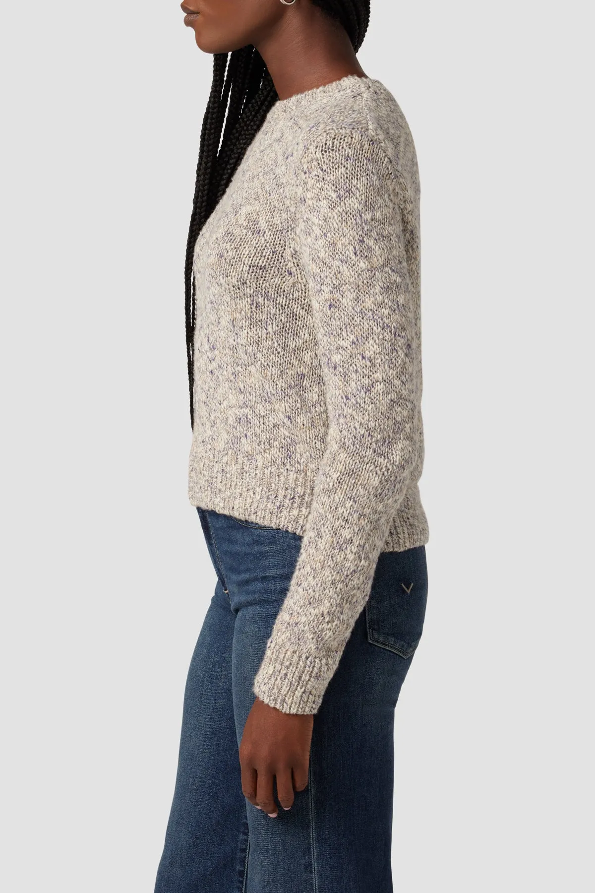 Draped V Back Sweater