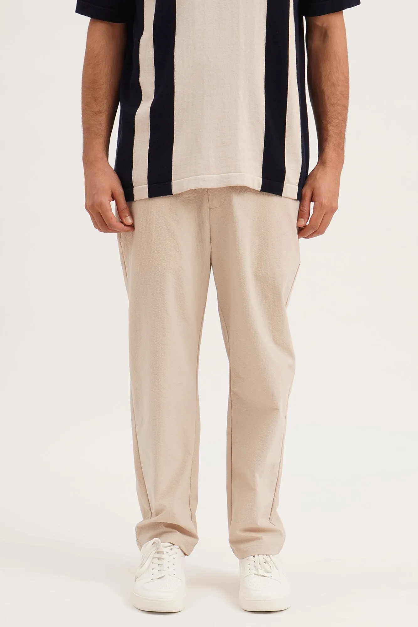 Dress Code Slim Ankle Length Seer Sucker Dapper Trousers