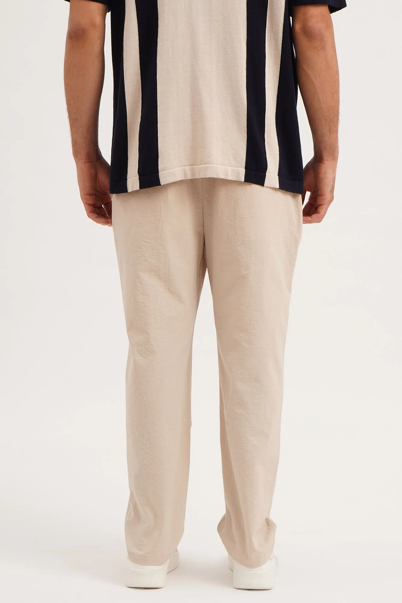 Dress Code Slim Ankle Length Seer Sucker Dapper Trousers