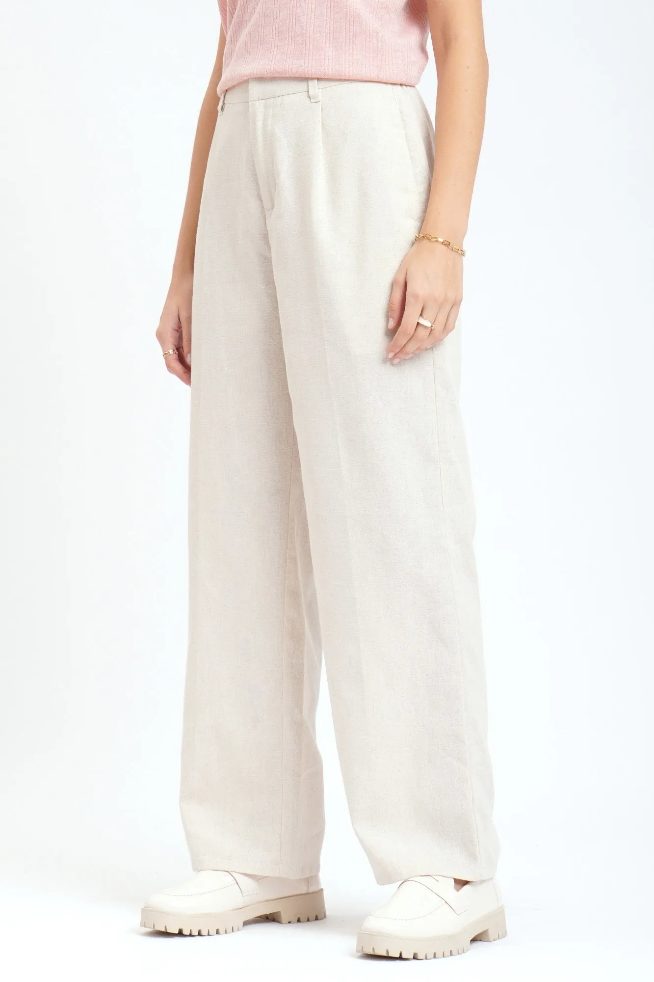 Dress Code Straight Fit Linen Trousers