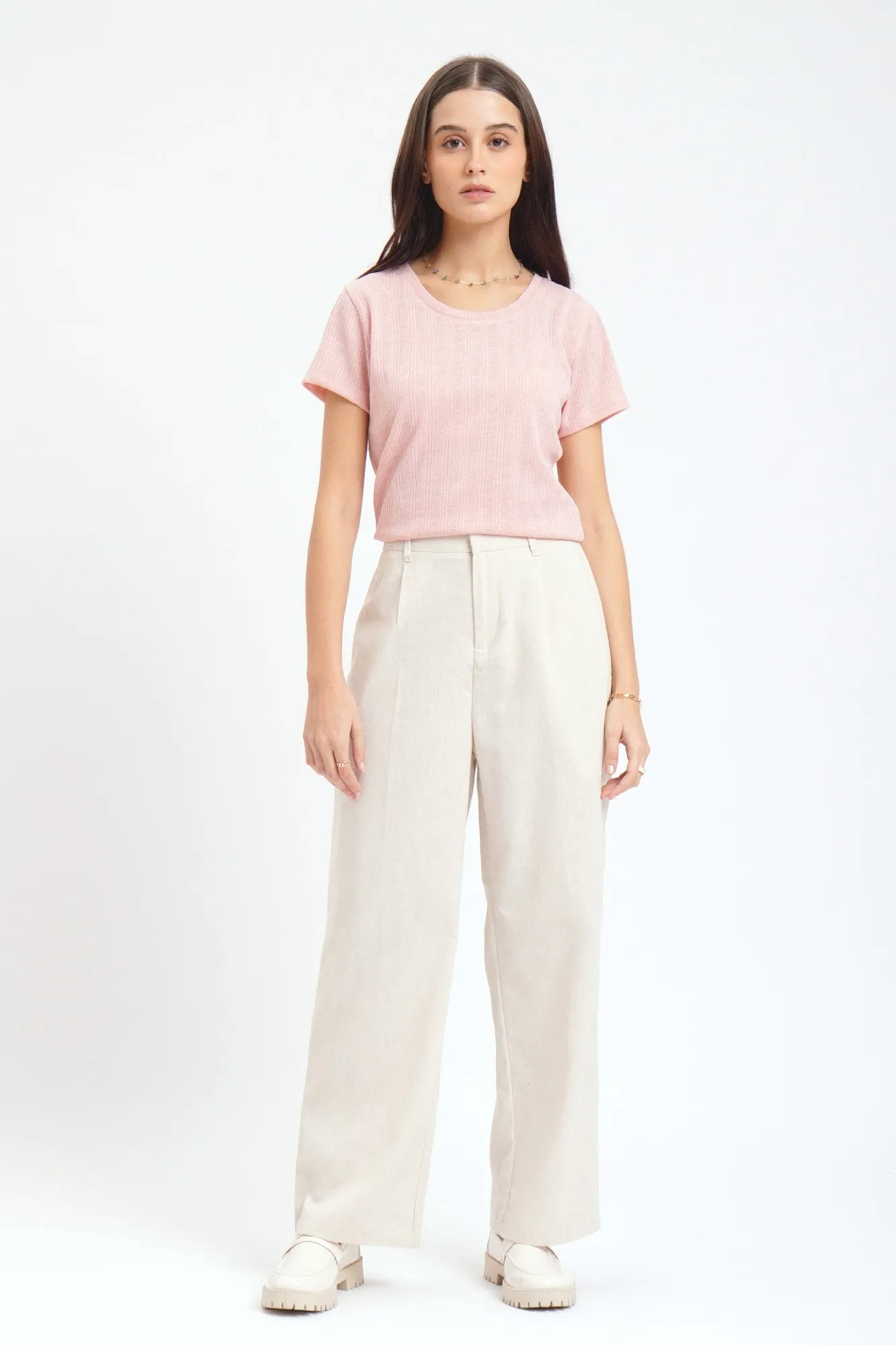 Dress Code Straight Fit Linen Trousers