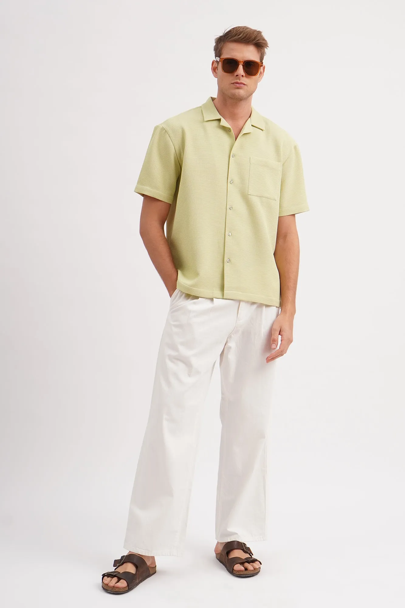 Dress Code Straight Fit Pleated Trousers