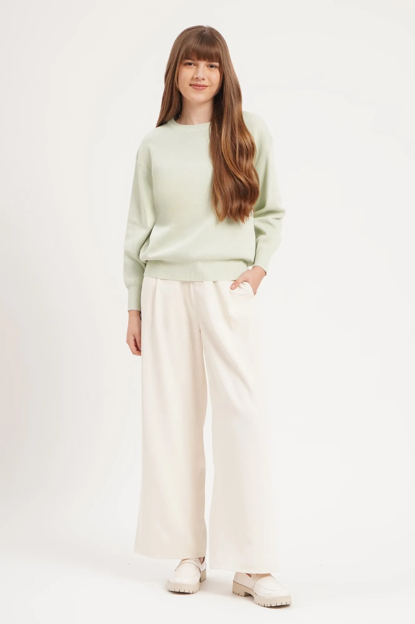 Dress Code Wide Leg Pleated Trousers