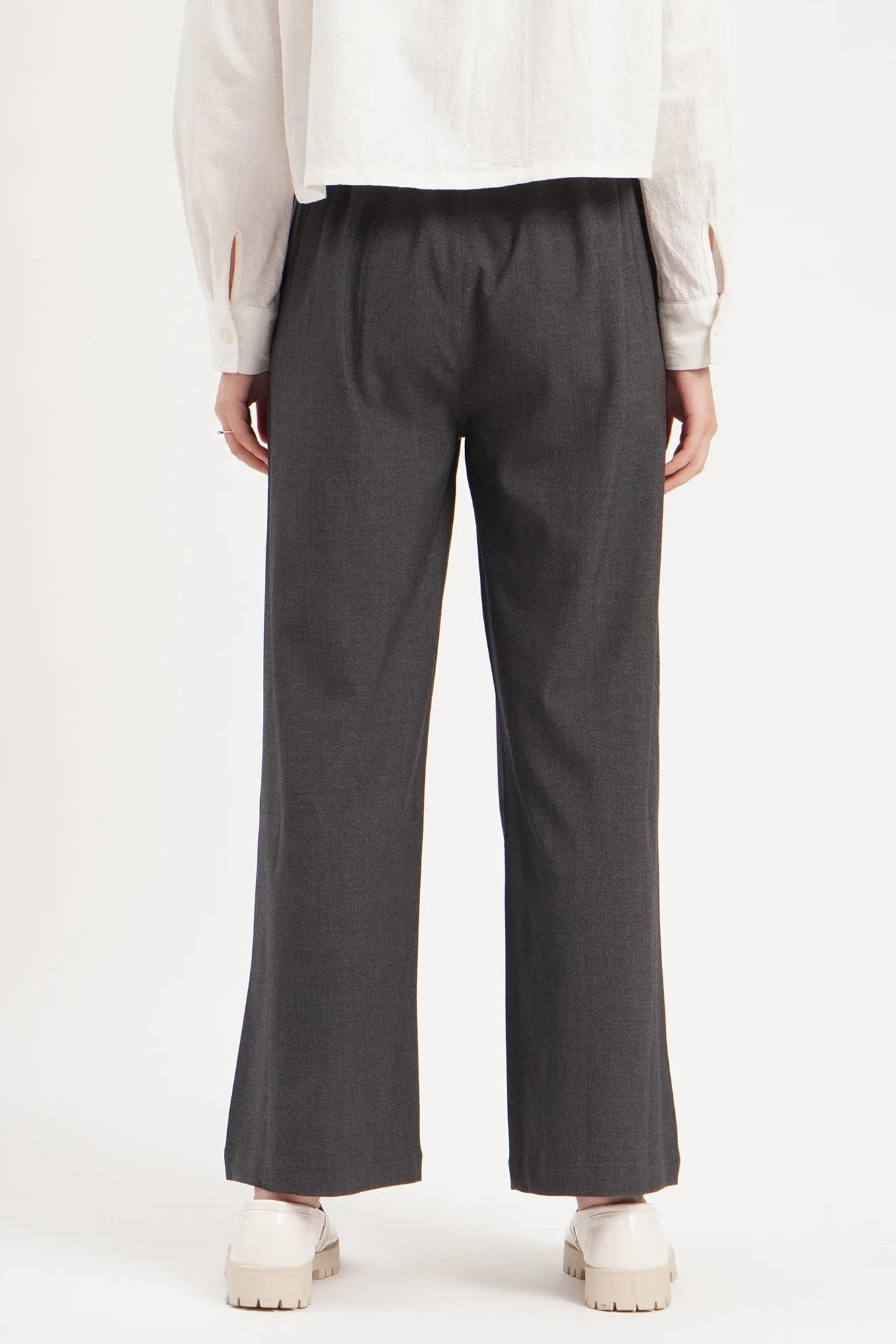 Dress Code Wide Leg Textured Trousers